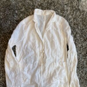Eileen Fisher Women's Crisp White linen  Jacket small